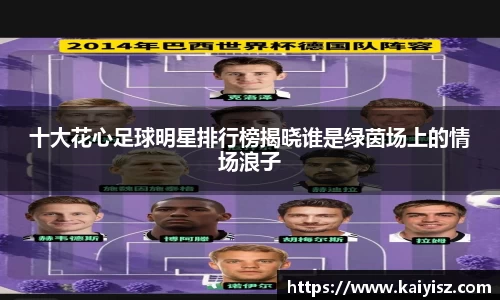 十大花心足球明星排行榜揭晓谁是绿茵场上的情场浪子